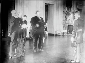Capt. Julien Gaugot, U.S.A. Receiving Medal of Honor From President Taft, 1910 or 1912. Creator: Harris & Ewing. Capt. Julien Gaugot, U.S.A. Receiving Medal of Honor From President Taft, 1910 or 1912. Creator: Harris & Ewing