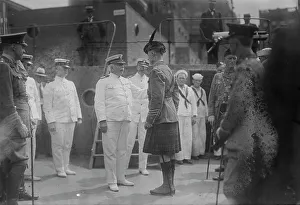 Training Ship Prints: Captain Adams receiving Kilties on U