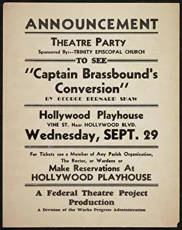 Shaw George Bernard Prints: Captain Brassbound's Conversion, Los Angeles, 1937. Creator: Unknown