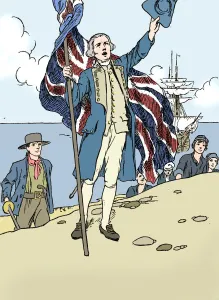 Captain James Gallery: Captain Cook Landing in Australia, 1912. Artist: Charles Robinson