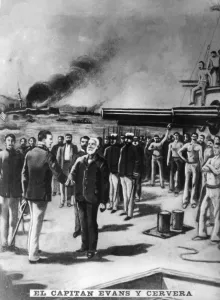 Spanish American War Gallery: Captain Evans and Cervera, (1898), 1920s