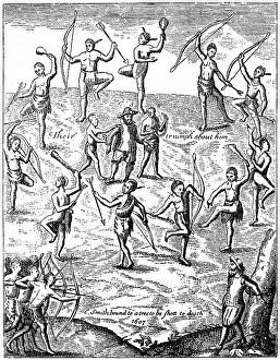 Colonist Prints: Captain John Smith taken prisoner by the Indians, Virgina, 1607 (c1880)