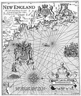 Part of Captain John Smiths map of New England, 17th century (c1880)