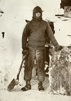 South Pole Collection: Captain L. E. G. Oates by the Stable Door, 30 August 1911, (1913). Artist: Herbert Ponting