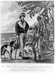 Haiti Prints: Captain Marcus Rainsford with a private soldier of the Black Army