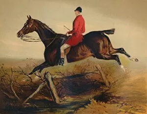 Hunting Dress Gallery: Captain Percy Williams on a Favourite Irish Hunter, c1879. Creator: Unknown