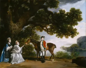Stubbs George Prints: Captain Samuel Sharpe Pocklington with His Wife, Pleasance, and possibly His Sister