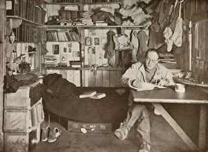 Diary Prints: Captain Scott in His Den, c1911, (1913). Artist: Herbert Ponting