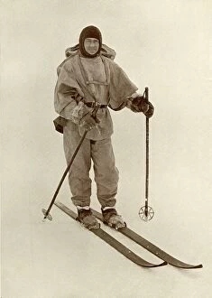Antarctic Gallery: Captain Scott on Ski, c1910–1913, (1913). Artist: Herbert Ponting