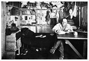 Antarctic Gallery: Captain Scott Writing Up His Journal, c1911, (1928). Creator: Herbert Ponting