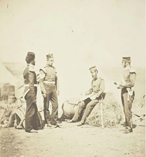 Captain Walker, 30th Regiment, reading General Orders, 1855. Creator: Roger Fenton