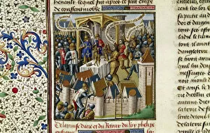 Middle Eastern Collection: The Capture of Acre, c1191, (15th century). Artist: Vincent of Beauvais