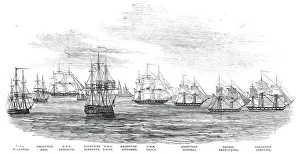 Brig Prints: Capture of the Argentine Squadron, off Monte Video - from a sketch by a correspondent