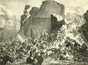 Advancing Prints: Capture of Calais by the French Under the Duke of Guise, (1558), 1890. Creator: Unknown