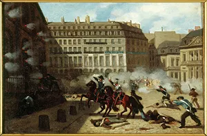 February Prints: Capture of Chateau d'Eau, Place du Palais-Royal, February 24, 1848. Creator: Unknown