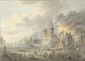 Displaced Person Prints: The capture of a city by French troops, 1801. Creator: Dirk Langendijk