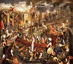 Galleon Prints: The capture of Constantinople by the Crusaders
