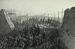 Capture of the Courtine 6-7, from Souvenirs d'Italie: Expédition de Rome, 1859. Creator: Auguste Raffet