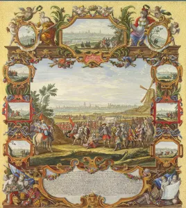 Corvinus Prints: Capture of the French fortress of Menin by the Allied Troops in 1706