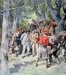 Brigand Gallery: The capture of two french travelers by brigands in Sardinia, 1894