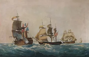 Capture of the Guillaume Tell, c1805. Artist: Nicholas Pocock