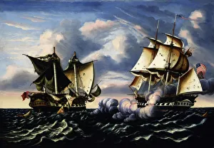 Frigate Prints: Capture of H. B. M. Frigate Macedonian by U. S. Frigate United States, October 25, 1812