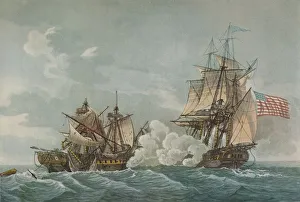 Us Navy Prints: Capture of the Macedonian, c1813. Artist: Jean Pierre-Marie-Jazet