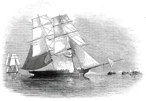 Slaver Prints: Capture of a pirate slaver on the western coast of Africa, 1845. Creator: Unknown