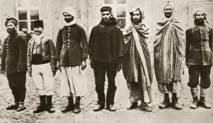 Captured French colonial soldiers in a German prison camp, World War I, c1914-c1918 Captured French colonial soldiers in a German prison camp, World War I, c1914-c1918
