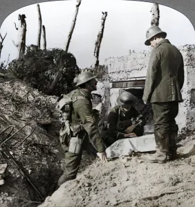 Capturing Collection: Captured German blockhouse, Poelecappelle, Belgium, World War I, 1914-1918