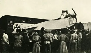 Captured German plane, Russia, First World War, 1914-1918, (c1920). Creator: Unknown Captured German plane, Russia, First World War, 1914-1918, (c1920). Creator: Unknown