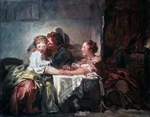 The Captured Kiss, late 18th century. Artist: Jean-Honore Fragonard The Captured Kiss, late 18th century. Artist: Jean-Honore Fragonard