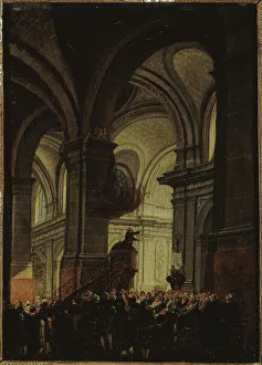 Capuchin Prints: Capuchin sermon in Saint-Roch church, 1780. Creator: Pierre-Antoine Demachy