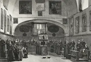 Capuchins in the choir singing vespers, 1898. Creator: Unknown