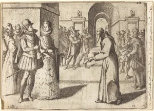 Capuchin Prints: A Capucin bringing the thanks of the King of Bavaria [recto], 1612
