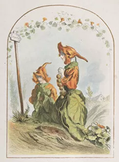 Capucine, from Les Fleurs Animées, 1820-70. 1820-70