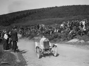 Bend Prints: Car competing in the Caerphilly Hillclimb, Wales, c1920s. Artist: Bill Brunell