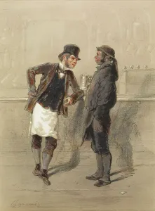 Crayon Prints: Car Man and Coal Heaver, 1848. Creator: Paul Gavarni