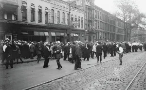 Trams Prints: Car strikers, 1916. Creator: Bain News Service