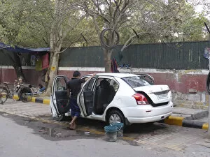 Car washing in Delhi. Creator: Unknown