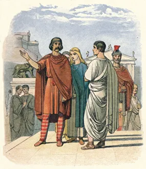 Chronicle Of England Prints: Caractacus at Rome. A. D. 52, 1864. Artist: James William Edmund Doyle