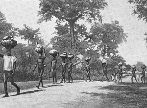 Bearer Prints: Caravane de porteurs Senoufos; L'Ouest Africain, 1914. Creator: Unknown