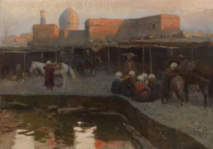 Central Asia Prints: Caravanserai by Gur-e Amir in Samarkand. Artist: Roubaud, Franz (1856-1928)