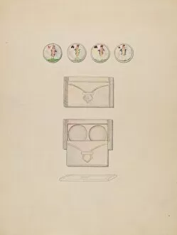 Watercolor And Graphite On Paperboard Collection: Card Counters, c. 1936. Creator: Jean Gordon