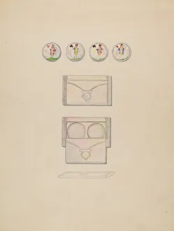Watercolor And Graphite On Paperboard Collection: Card Counters, c. 1936. Creator: Jean Gordon