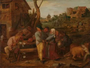 Card Fight outside a Country Tavern, c.1628-c.1630. Creator: Adriaen Brouwer