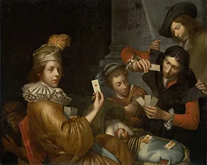 Cradle Prints: The Card Game on the Cradle: Allegory, 1643-1683. Creator: Johannes van Wijckersloot