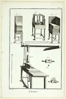 Encyclopedia Prints: Card-Maker, from Encyclopédie, 1762/77. Creator: Benoit-Louis Prevost
