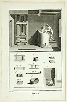 Encyclopedia Prints: Card-Maker, from Encyclopédie, 1762/77. Creator: Benoit-Louis Prevost