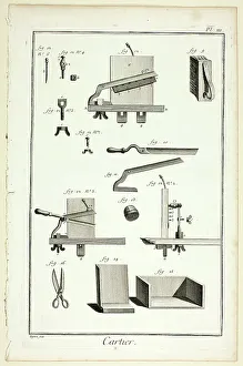 Encyclopedia Prints: Card-Maker, from Encyclopédie, 1762/77. Creator: A. J. Defehrt